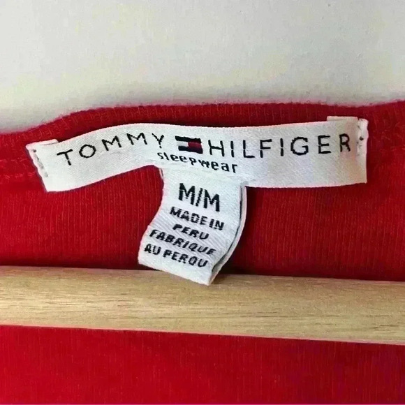 Tommy Hilfiger Womens Red Sleepwear Logo Sleeveless Preppy Prep Top Medium - Picture 2 of 9